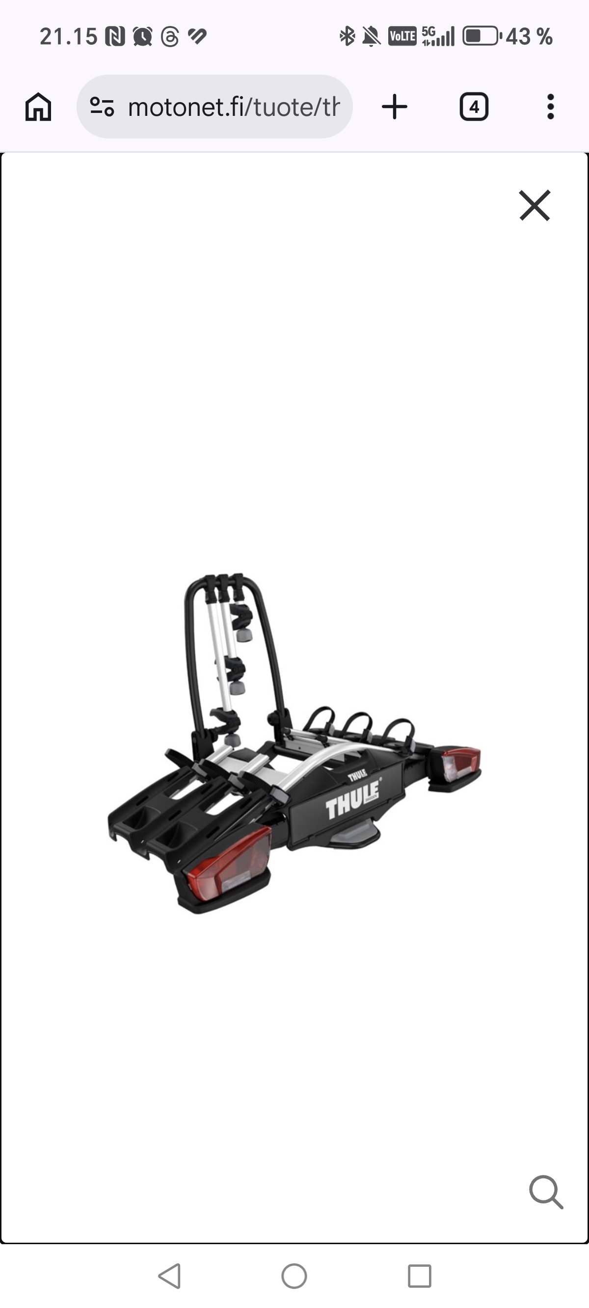 Thule velocompact 3 vetokoukkuun kiinnitettävä