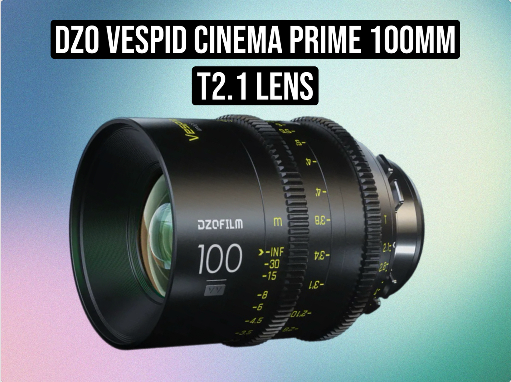 Dzofilm vespid cinema prime 100mm t2.1 lens – pl mount cine lens for bmpcc, red, arri, sony fx3, fx6, and more