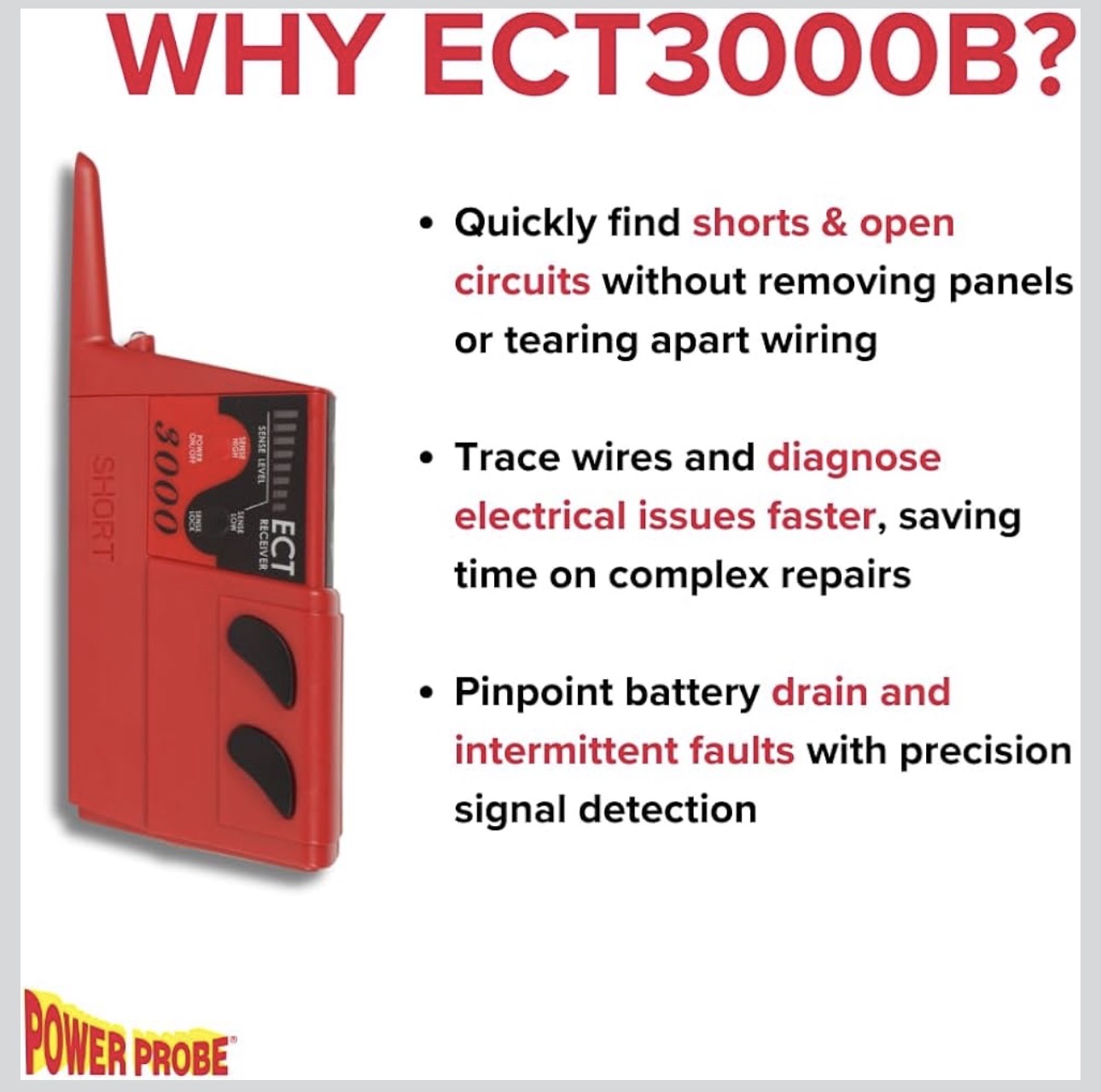 Professional power probe ect3000b kortslutning/short/open circuit finder ⚡🚗
