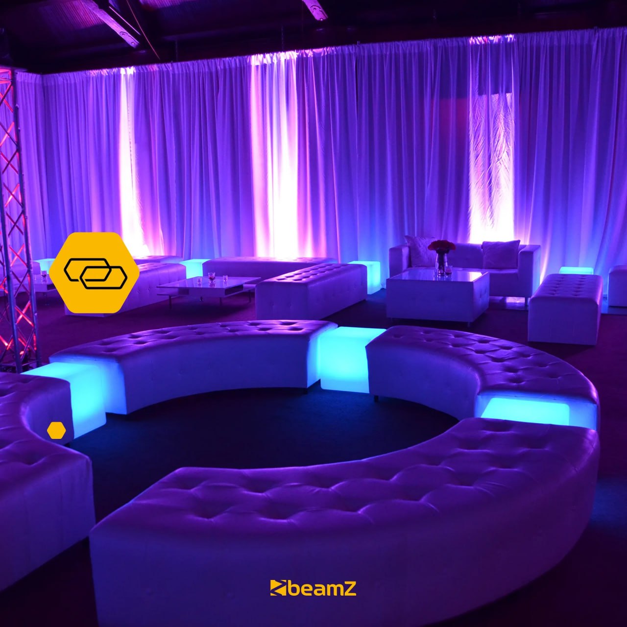 Kraftige uplights (8 stk) - bryllup, fest og event