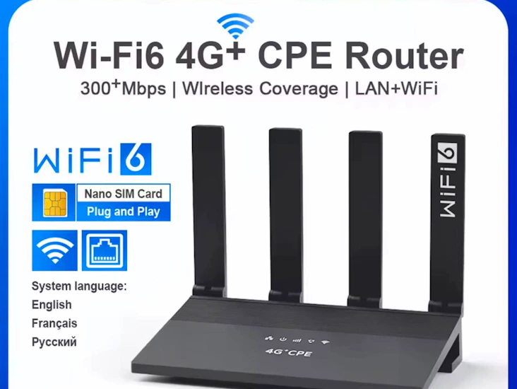 Wi-fi 6 4g+ router with unlimited internet