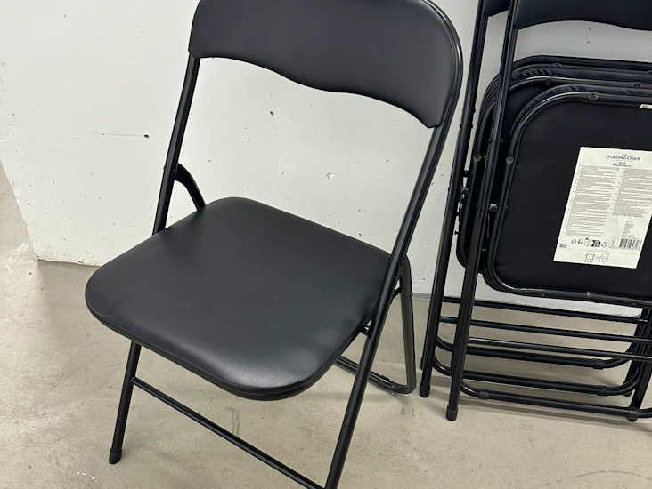 Svarte klappstoler, jysk, 4 stk