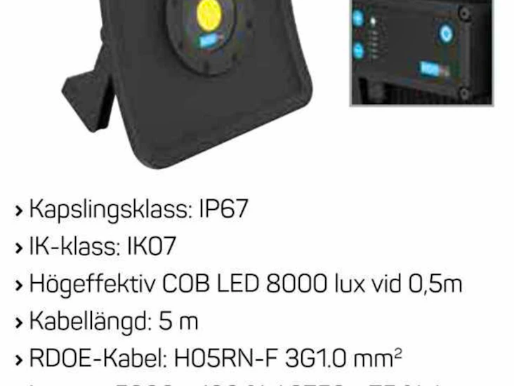 Arbetsbelysning novipro 5k cob led, ip67.