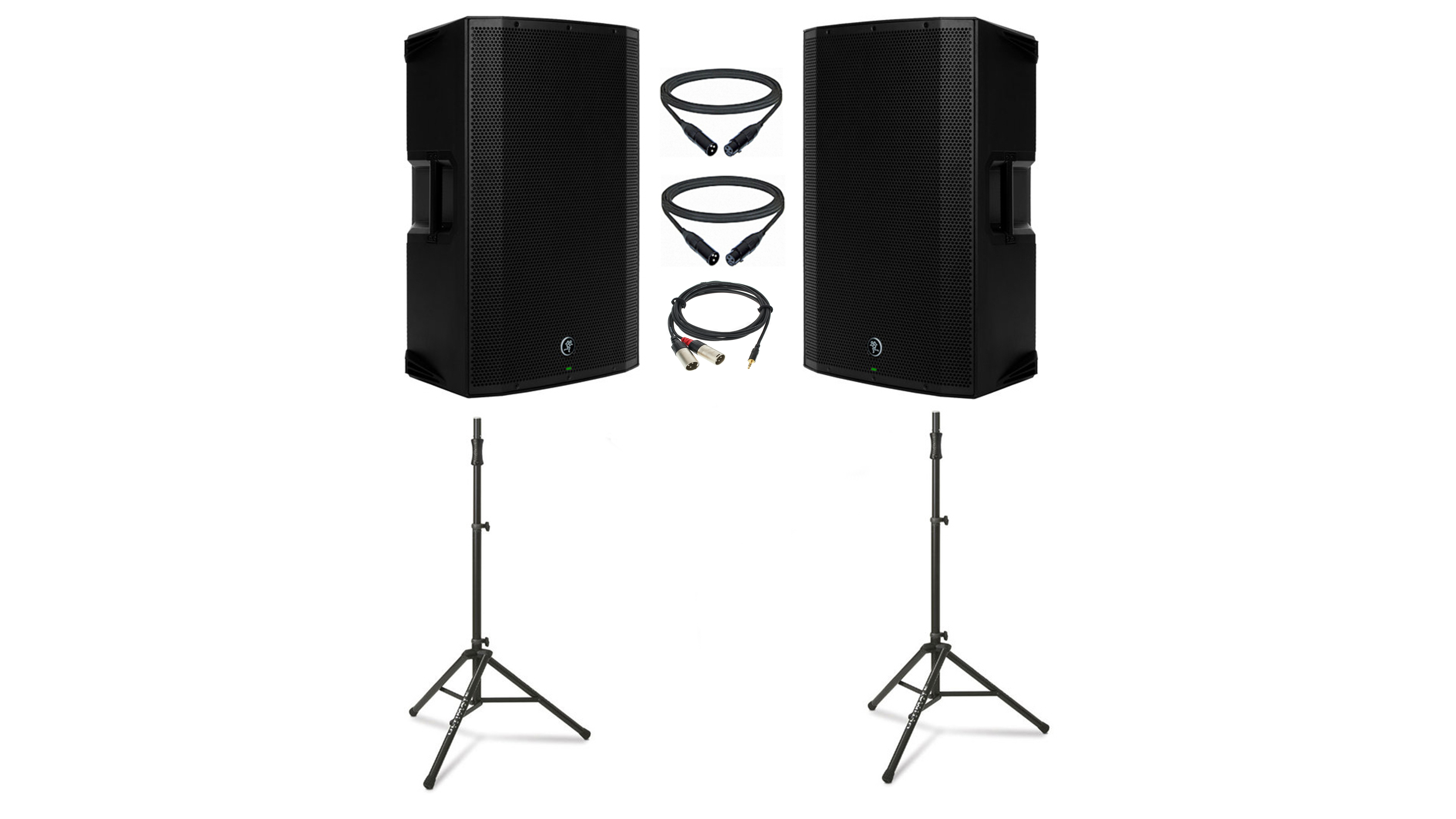 2st festhögtalare på stativ 15"