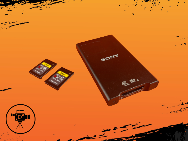 2 x sony cfexpress type a cards 160 gb + sony card reader