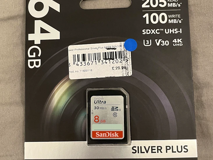 Sandisk 8gb 30mb/s