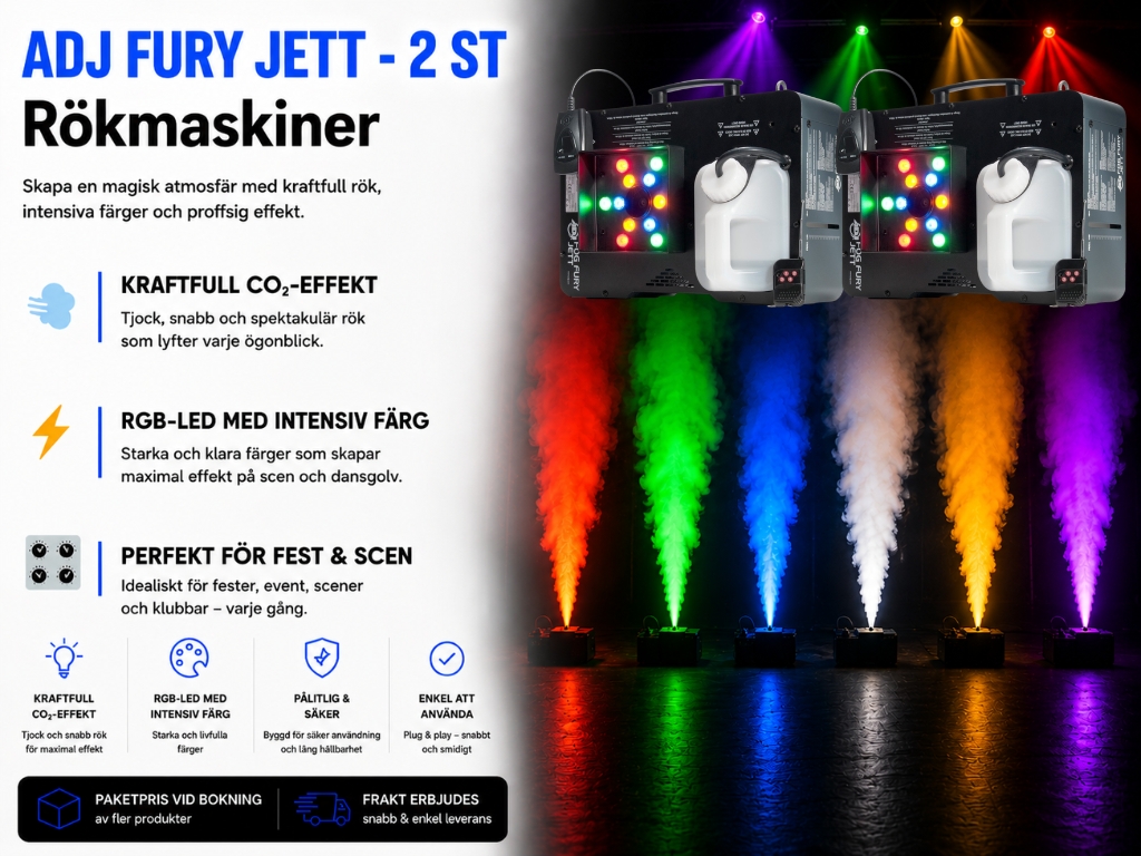 Rökmaskiner - adj fury jett (2 st)