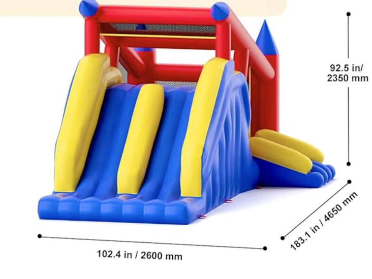 Stor hoppborg med rutschkana