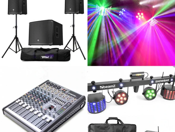 Högtalare 3000 watt med ljud, ljus & rök