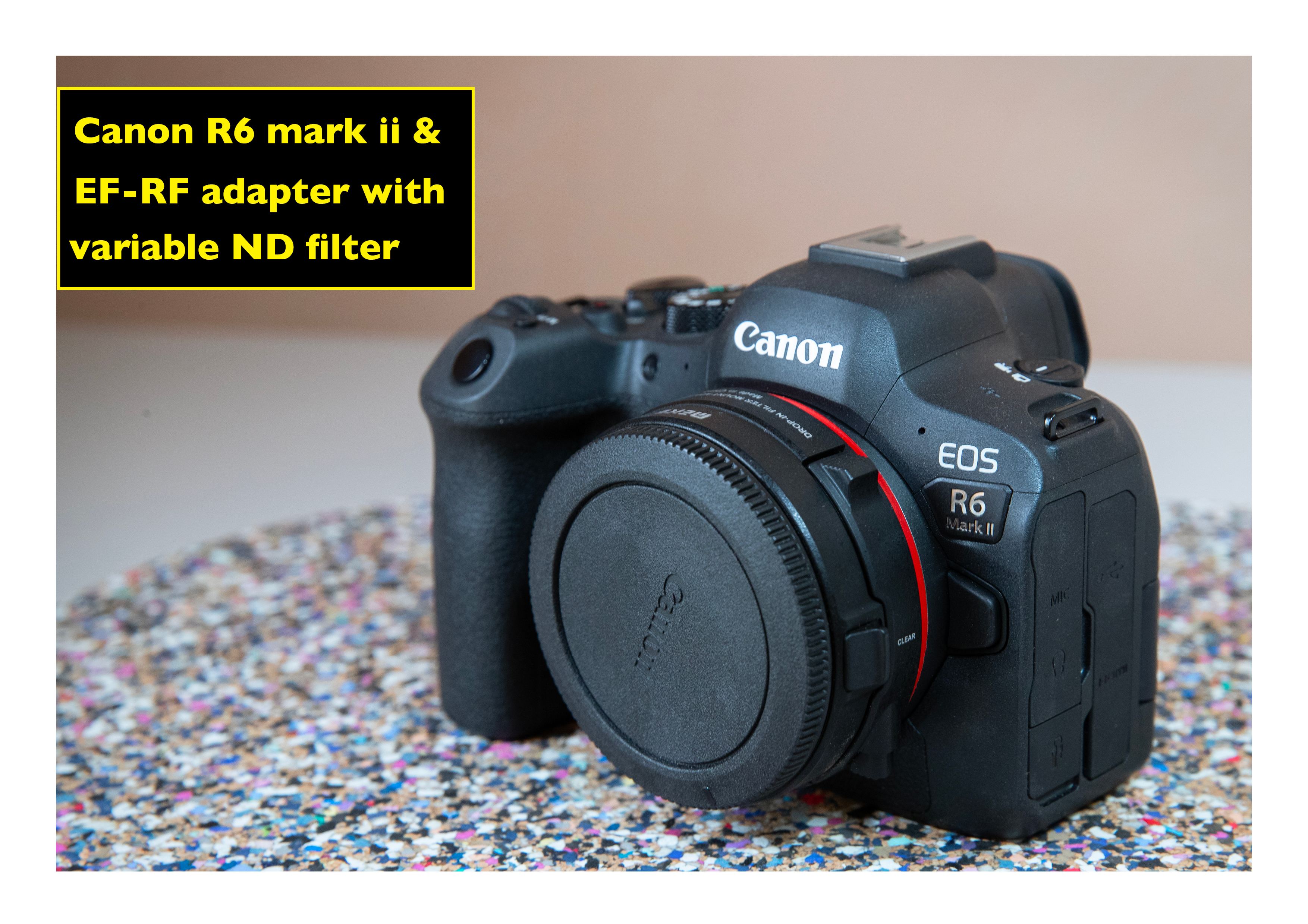 Canon r6 mark ii with ef adapter, batteries and cards
