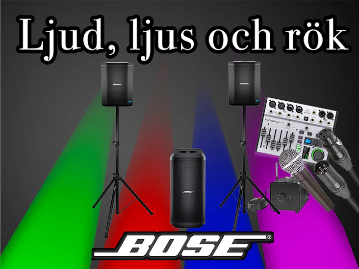 Bose ljudpaket med ljus och rökmaskin