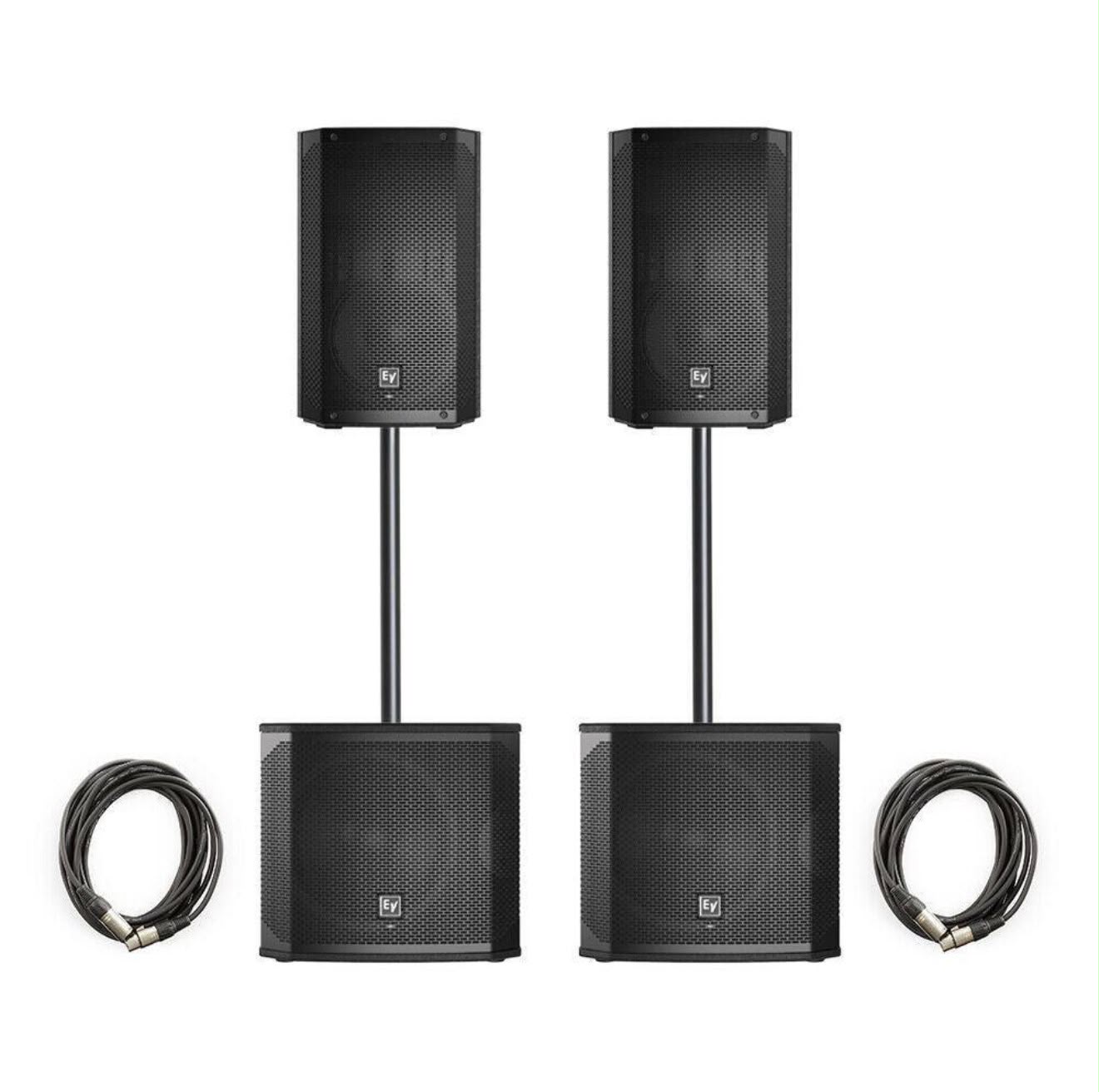 Professional ev pa sound system – 2 tops & 2 subs