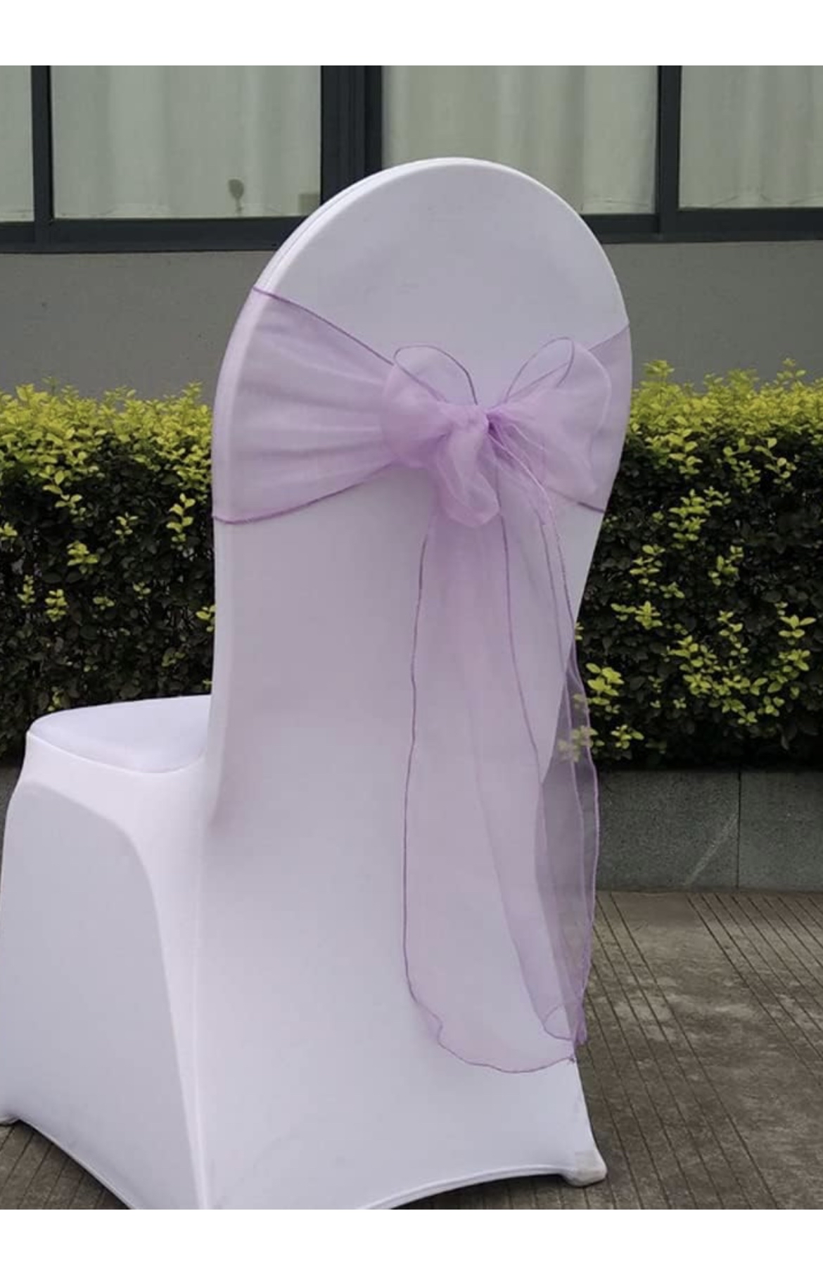 Stolöverdrag spandex/ organza stolrosett