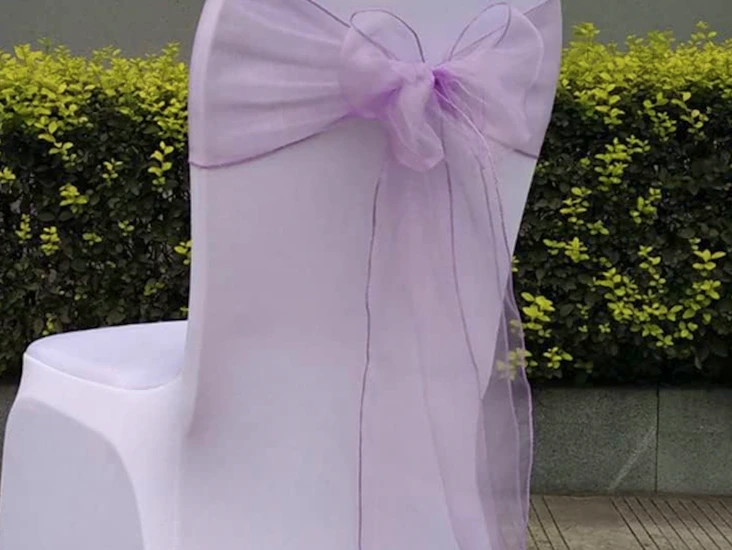 Stolöverdrag spandex/ organza stolrosett