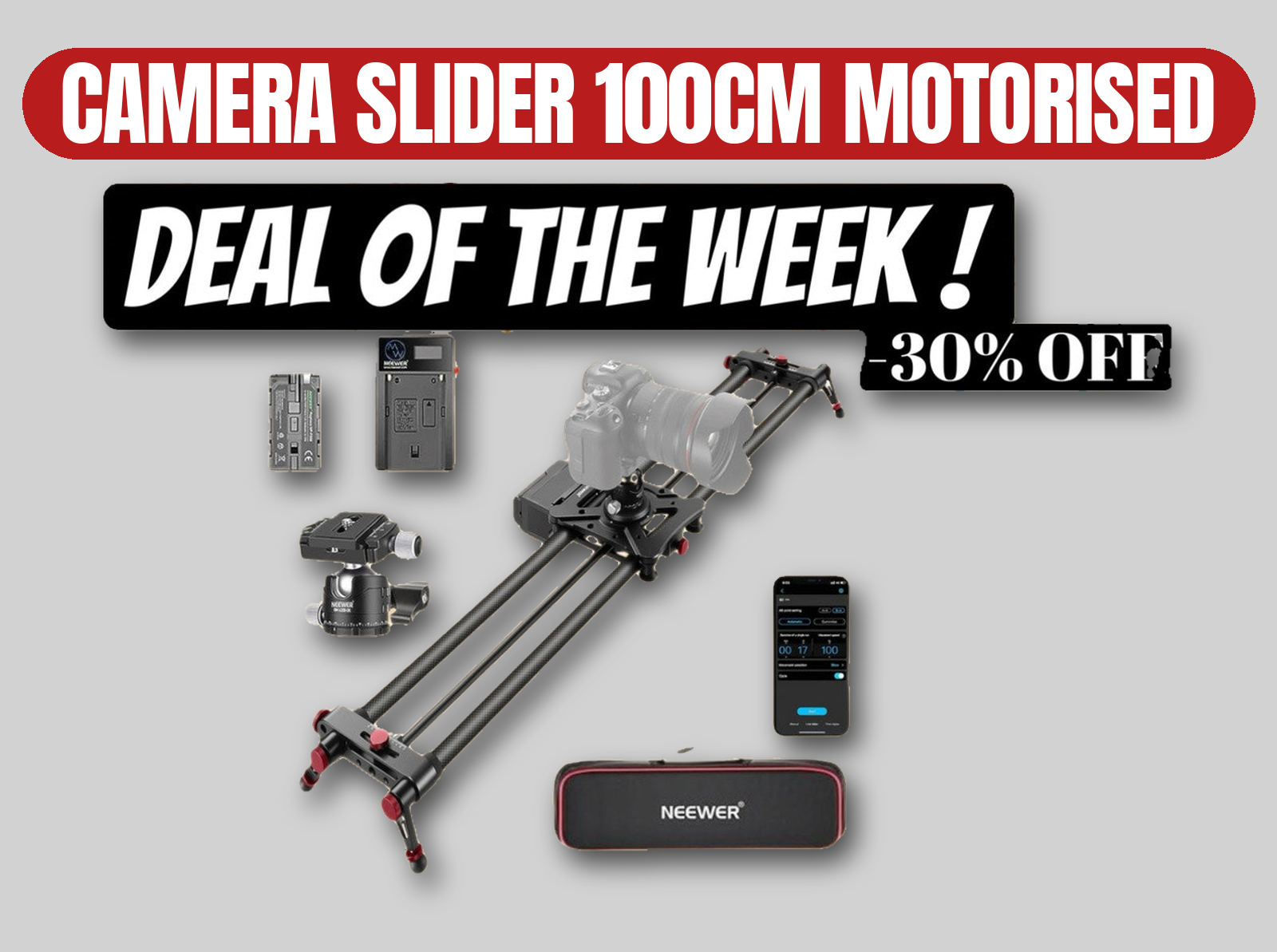Neewer 100cm camera slider | motorised / automatic / app control