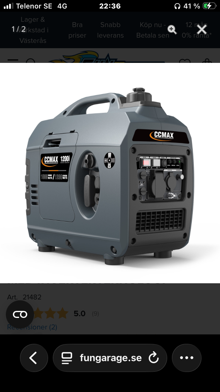 Ccmax digitalt elverk 1200i med inverterteknologi