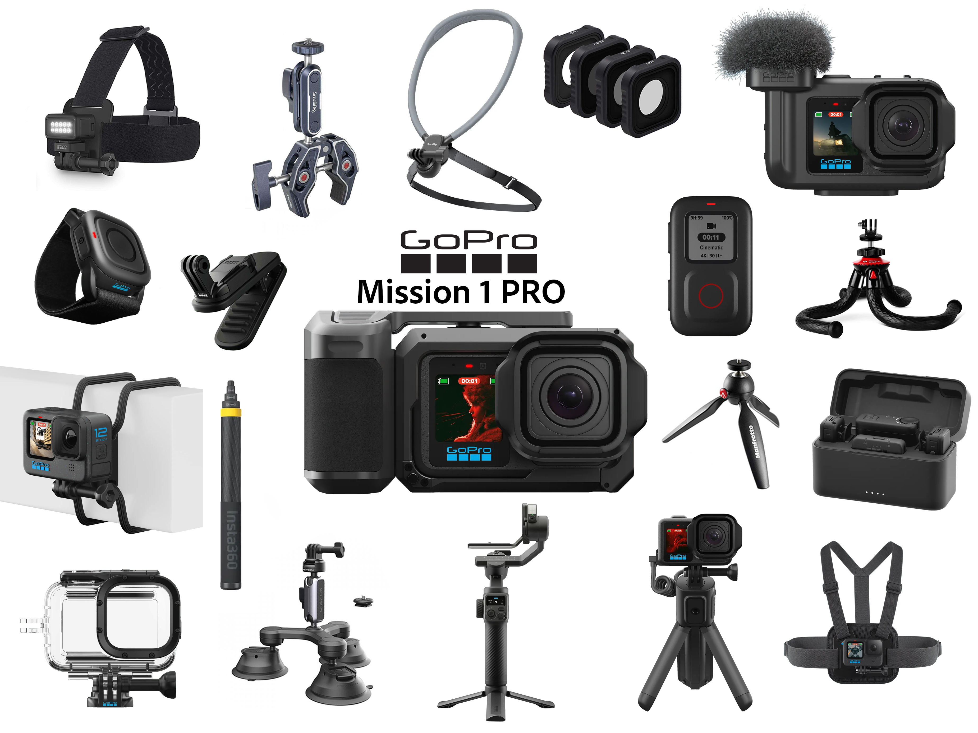 Gopro mission one pro 1 / accessories /  media mod / wireless mic 