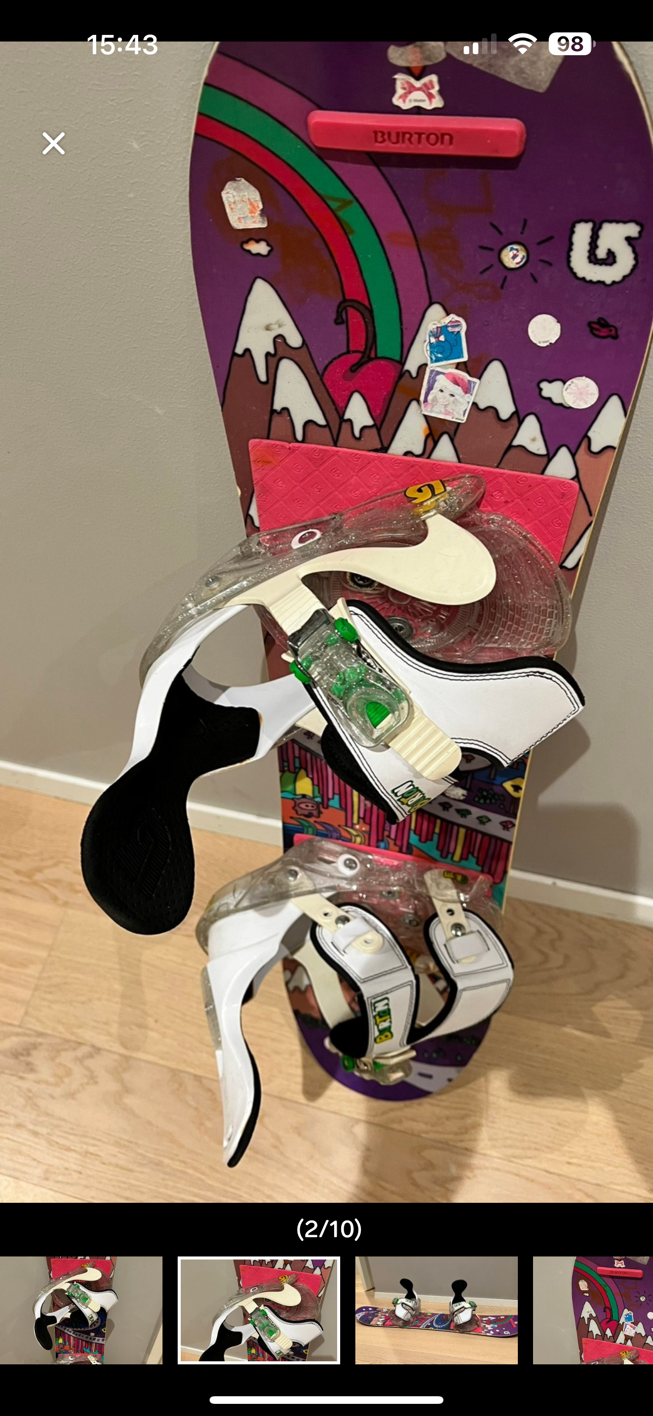 Snowboardpakke 100 cm, med sko og hjelm