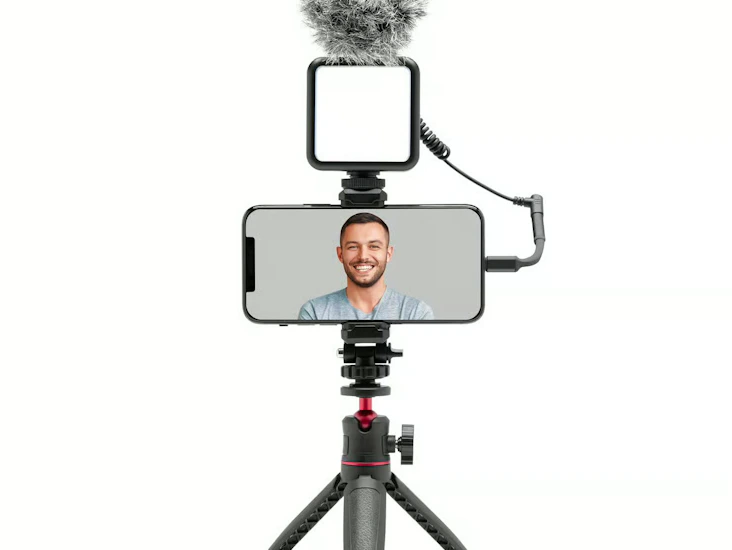 Nikabe l4 portabelt vlogging kit med mikrofon och led-ljus