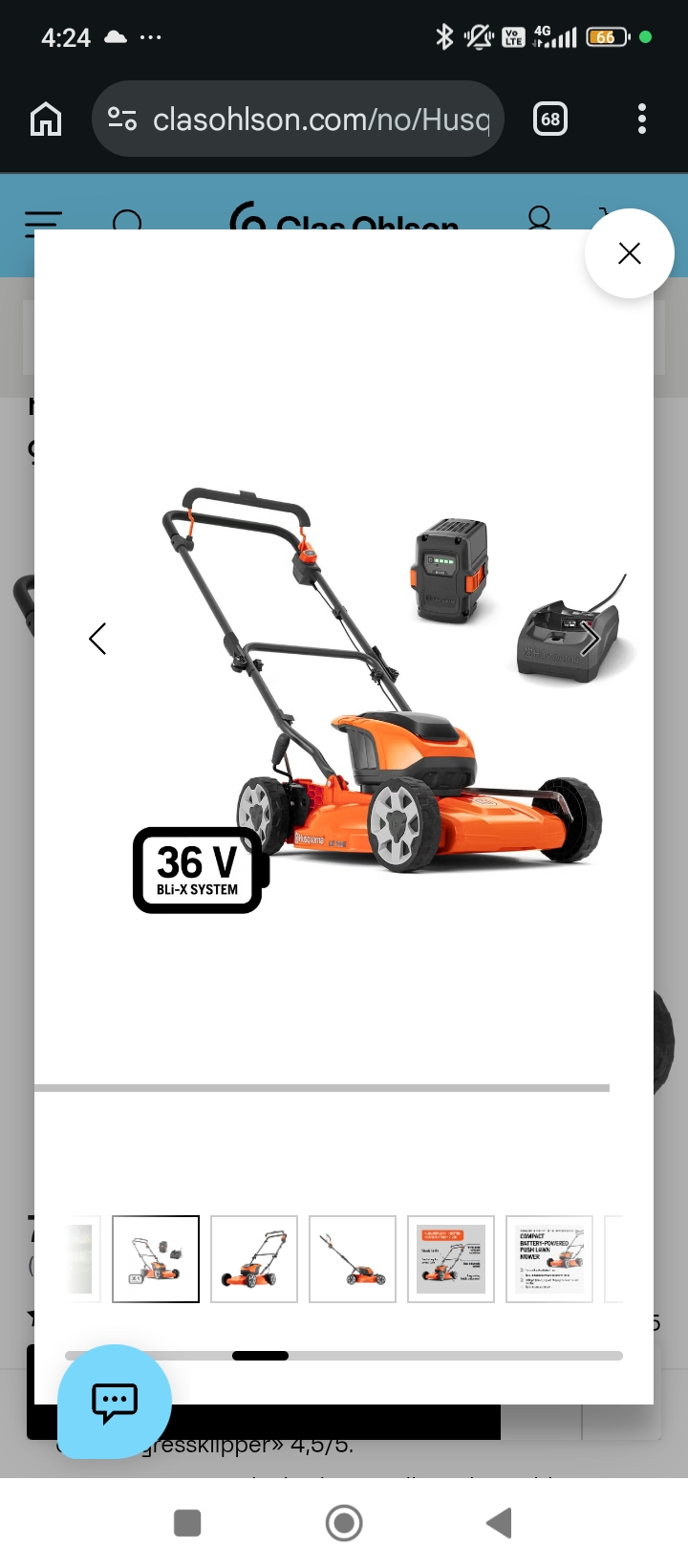 Batteri dreven bioklipper husqvarna 
