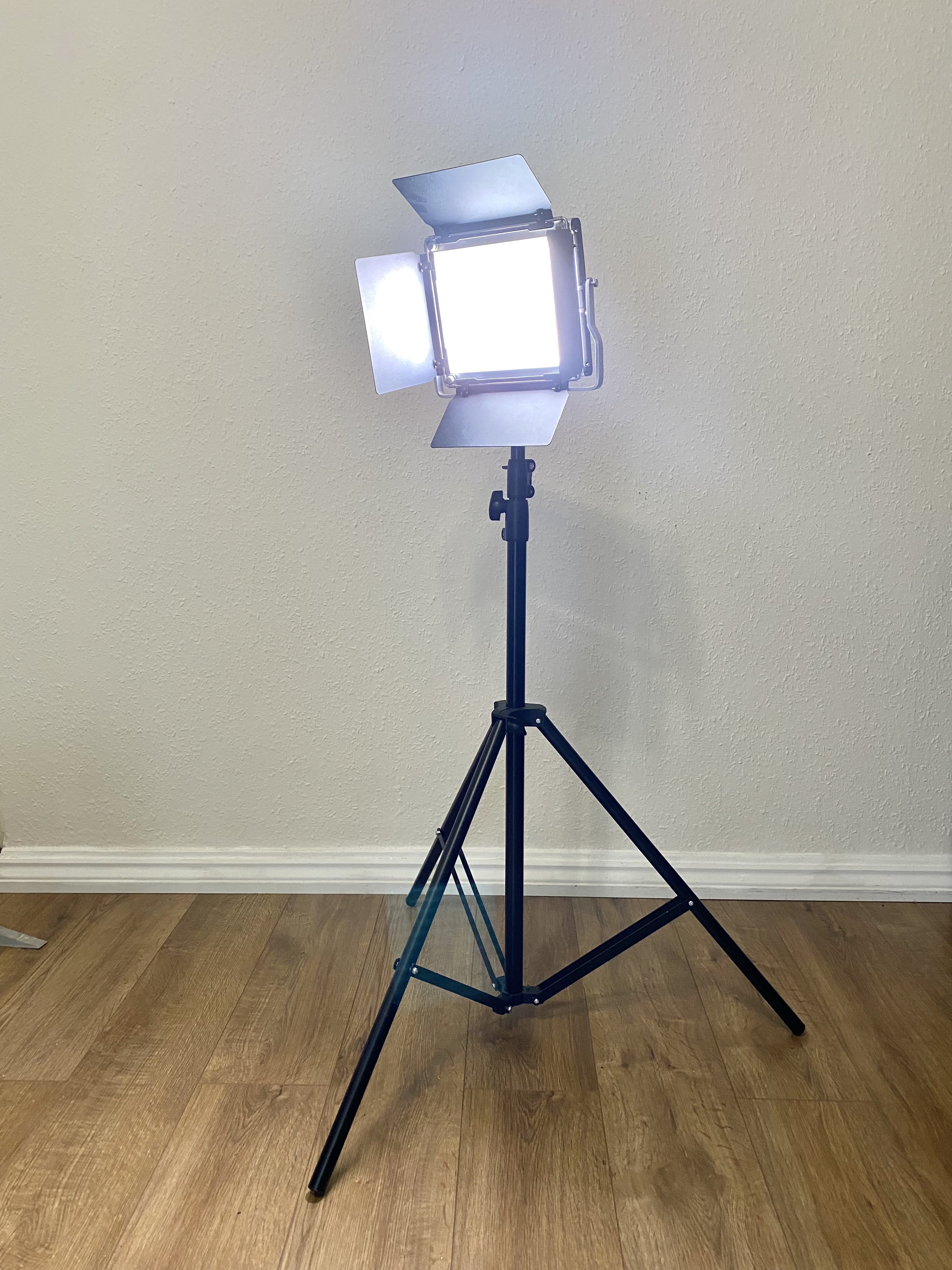 Led lights with barn doors + tripod