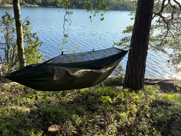 Hiking hammock with tarp, hängkoj samt värme filt