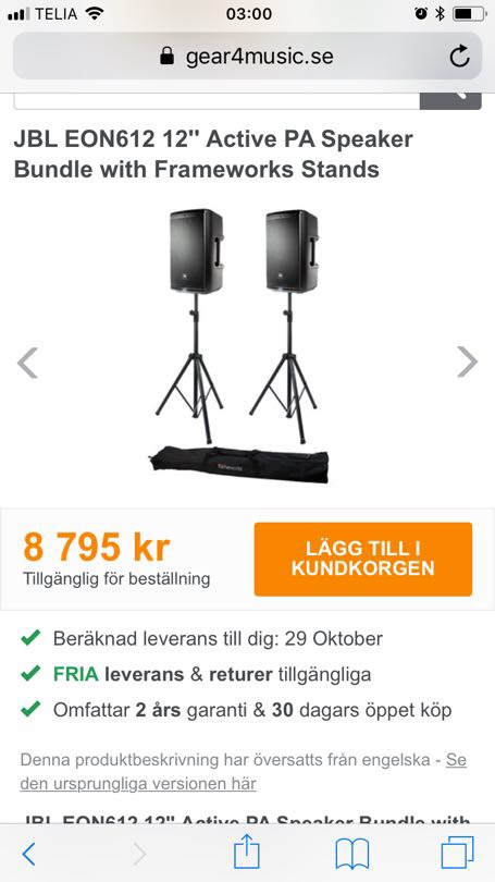 Stort fint pa från jbl