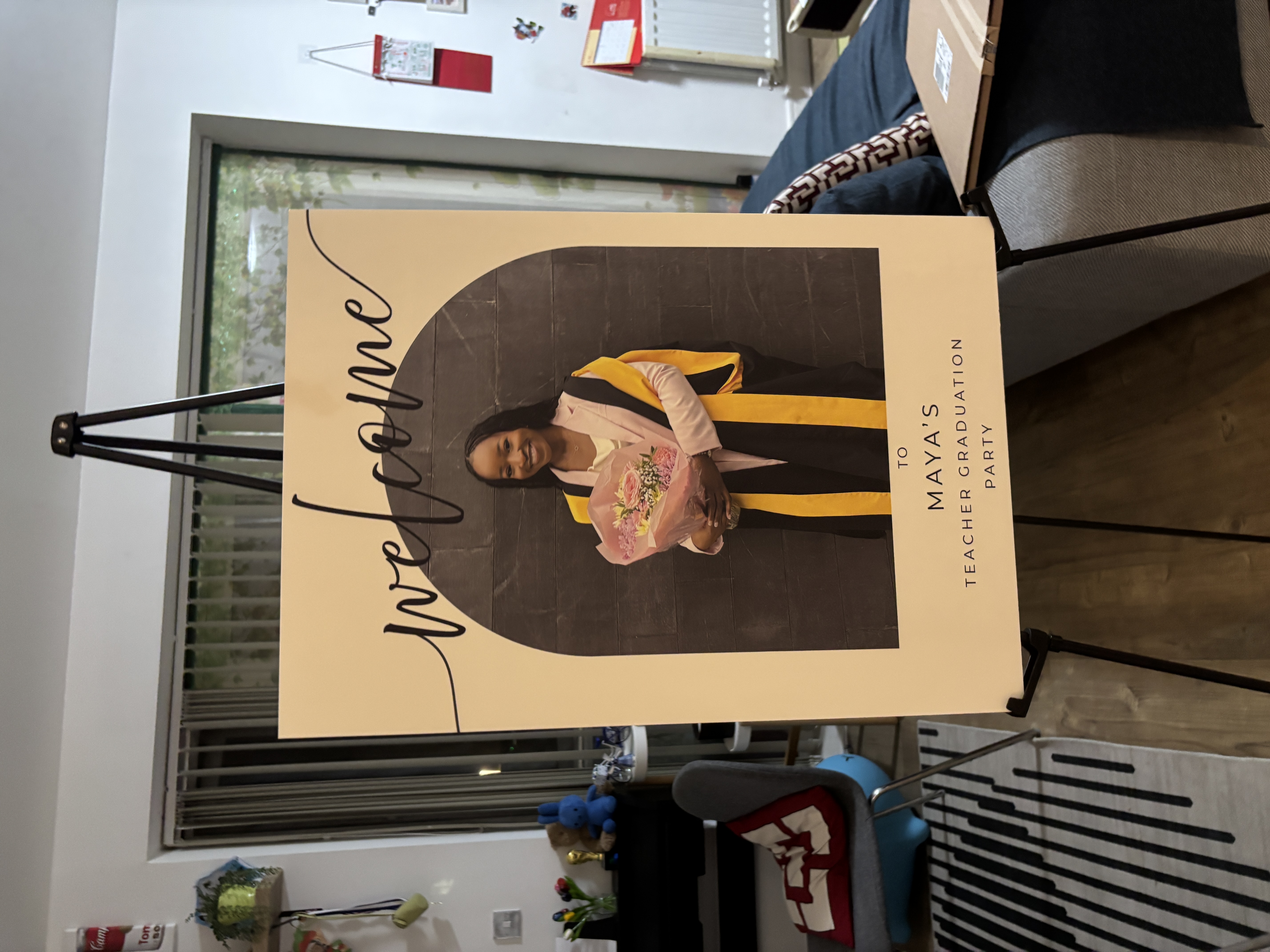 Adjustable black tripod easel stand – perfect for signs, posters & displays