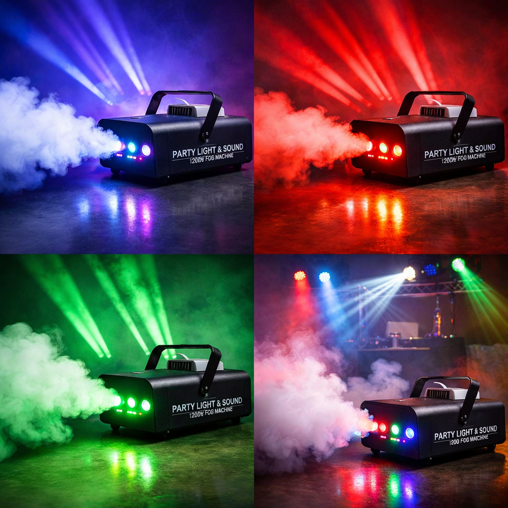 Party light sound 1200w fog machine with rgb leds