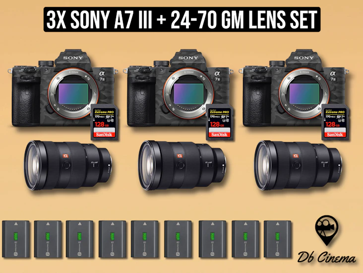 3x sony a7iii a73 a7 3 + 24-70 mm g master f2.8 lens zoom gm g-master gmaster sony mirrorless 4k full frame camera