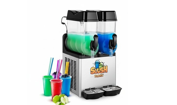 Slushmaskin 2x12 liter med tillbehör till 100 portioner
