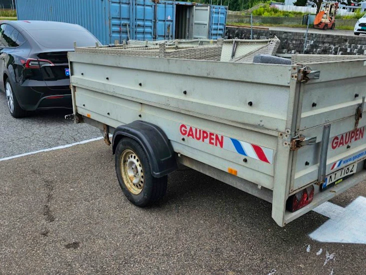 Gaupen tilhenger. 1005kg nyttelast