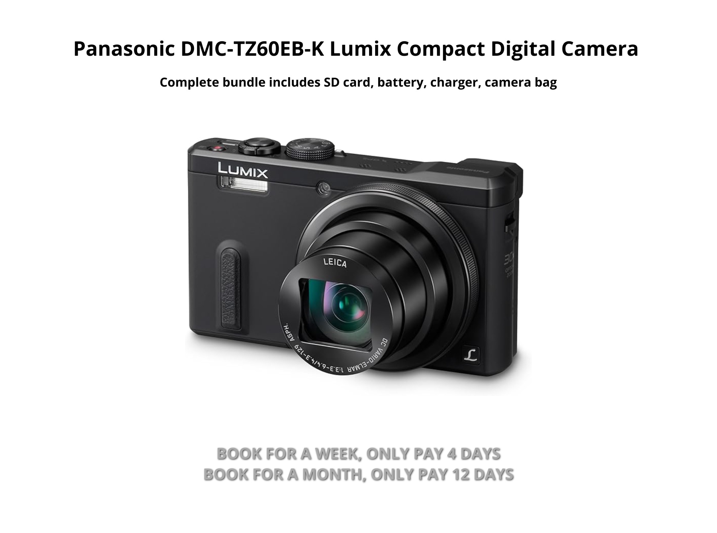 Panasonic dmc tz60eb k lumix 