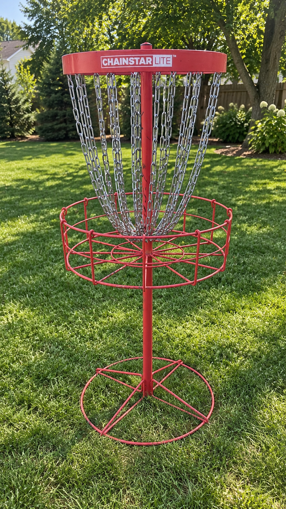 Portable disc golf basket – backyard game
