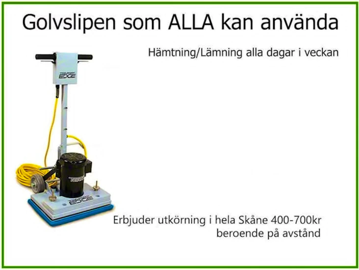 Golvslip, golvslipmaskin, slip maskin, skurmaskin tomcat edge 20 hd