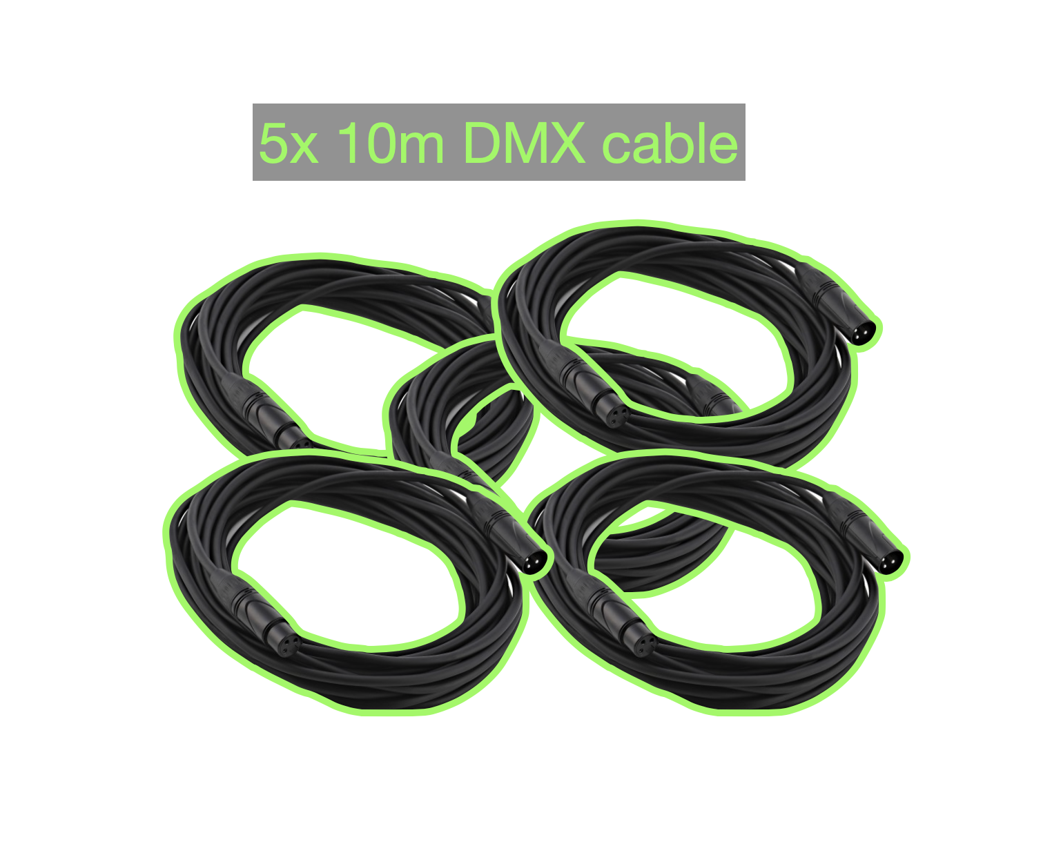 5x 10m dmx cables