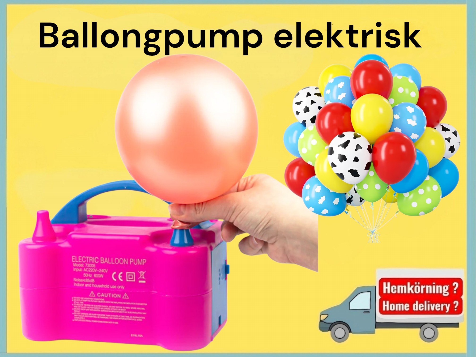 Ballongpump elektrisk 2 lägen till fest mm