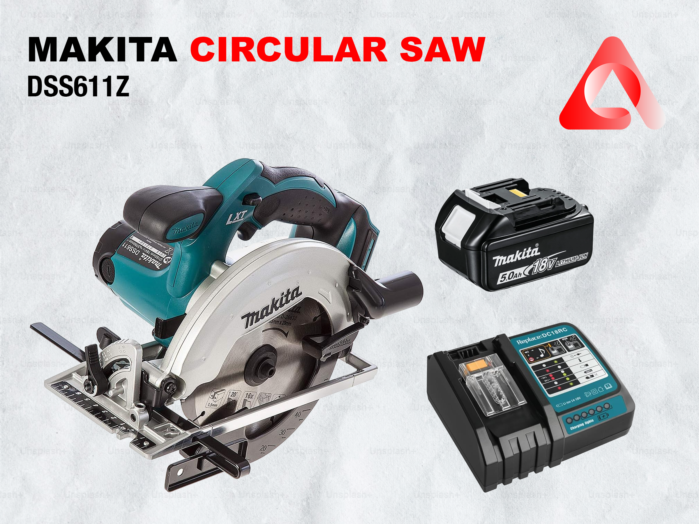 Makita circular saw dss611z lxt 18v - with battery and charger