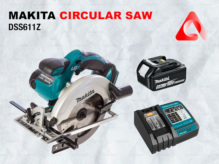 Makita circular saw dss611z lxt 18v - with battery and charger