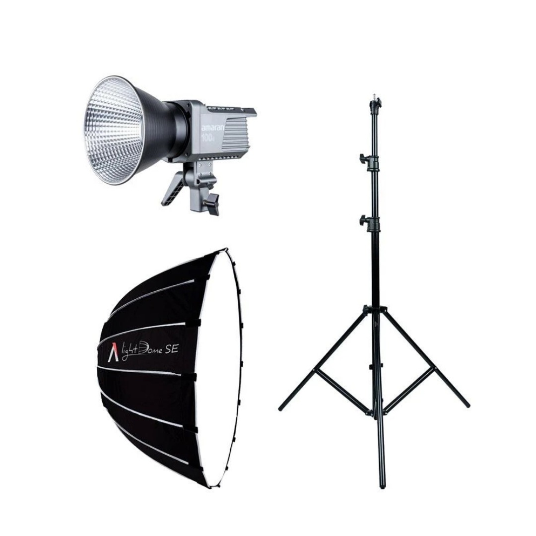 Kameralys med softbox til leie, apurture 100d