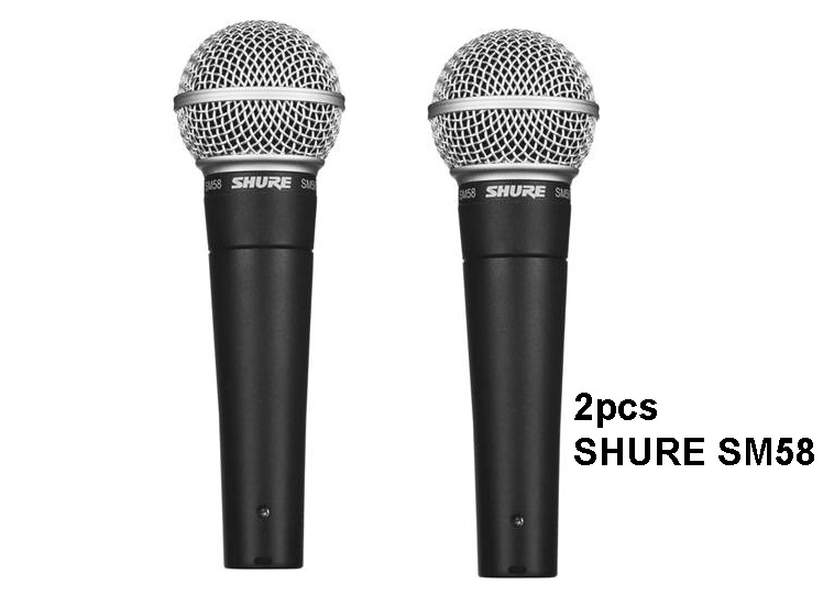 2 x shure sm58 cardioid dynamic vocal microphone