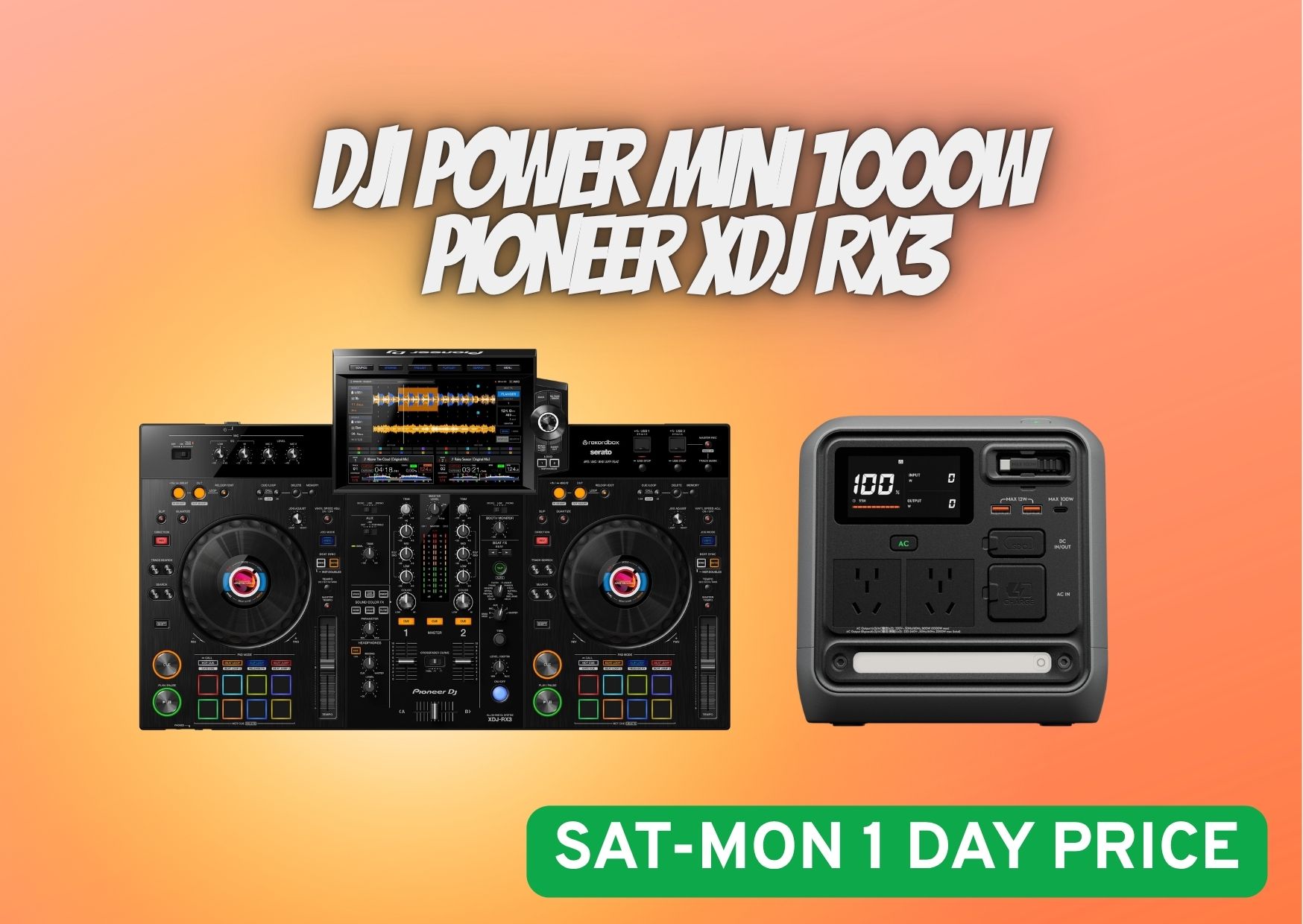 Pioneer xdj rx3 + dji power 1000 mini power bank power station saturday discount