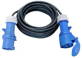 16a 240v extension cable with cee plug & socket (10m) – same day hire available 