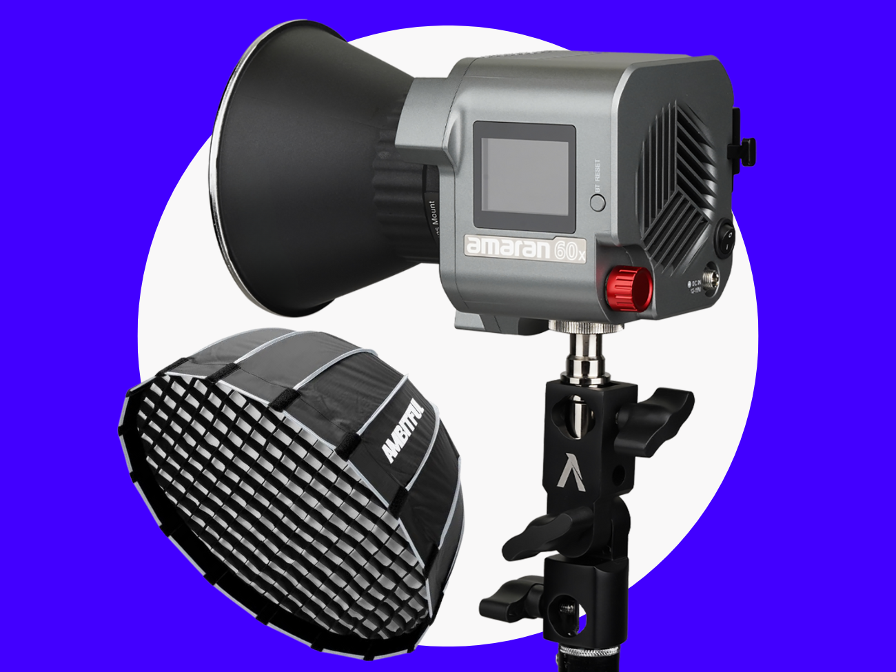 Amaran cob 60x bi-colour led light + mini dome
