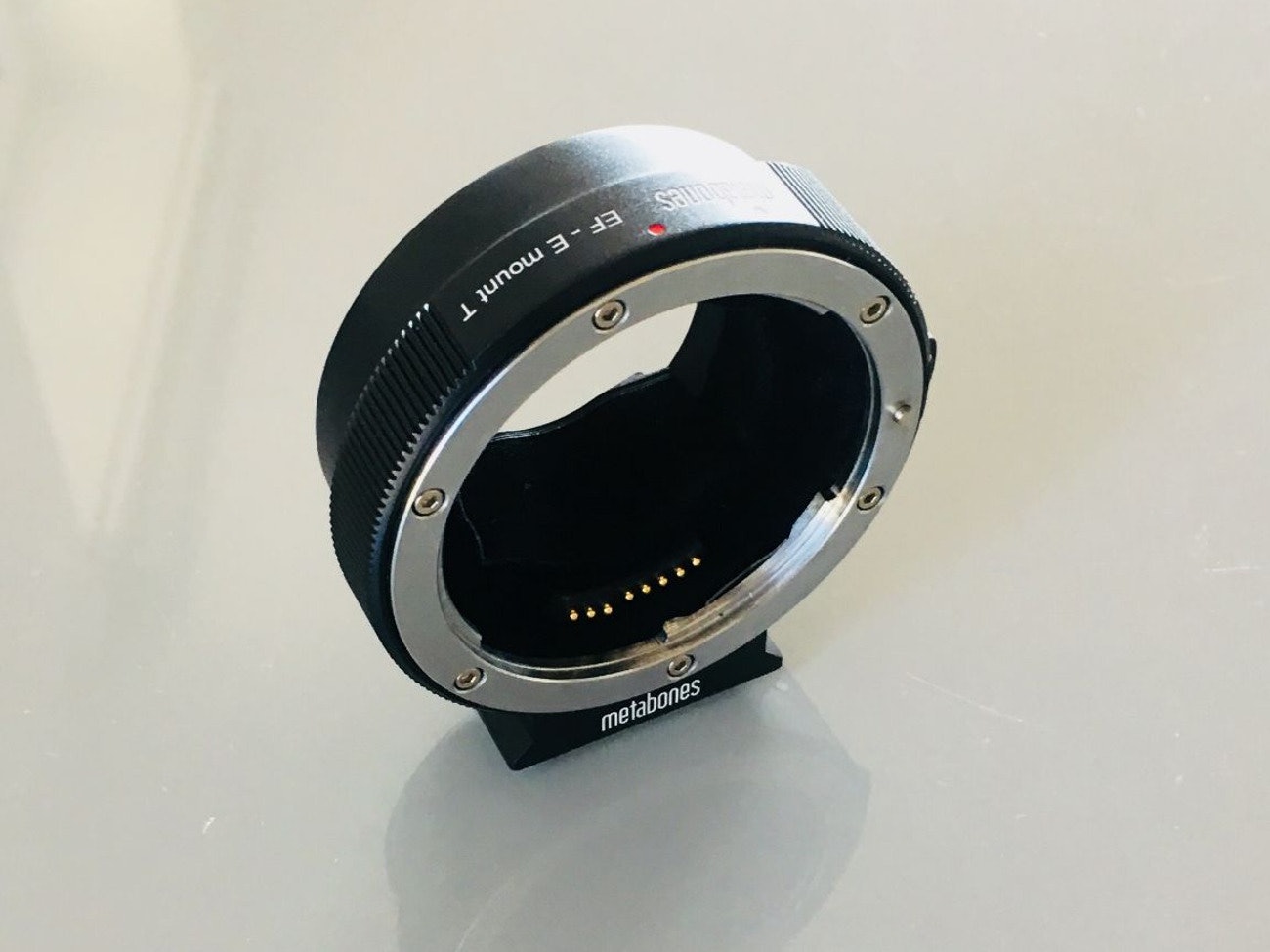 Metabones adapter ef mounted lenses to sony e mount cameras. 
