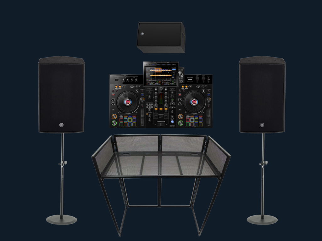 Pioneer xdj-rx3 + yamaha dzr pa system + dj booth – full premium dj setup