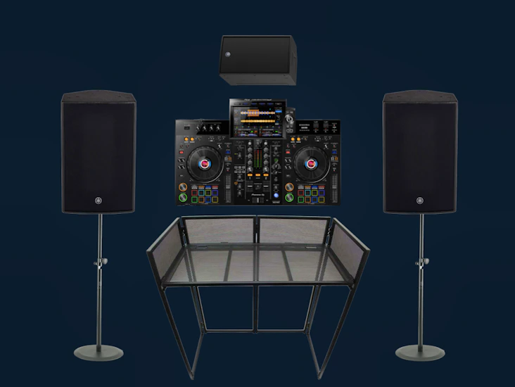Pioneer xdj-rx3 + yamaha dzr pa system + dj booth – full premium dj setup