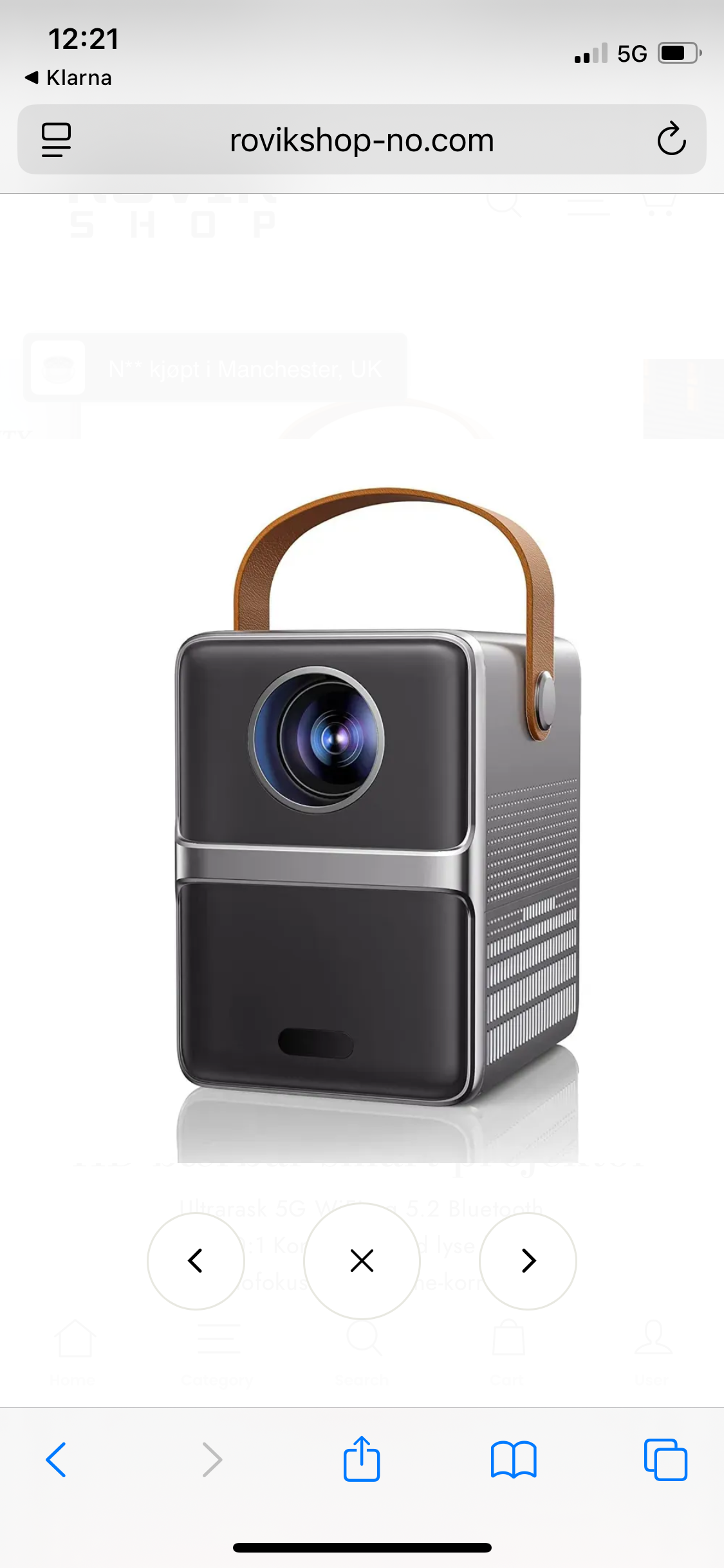 Bærbar bluetooth projektor 