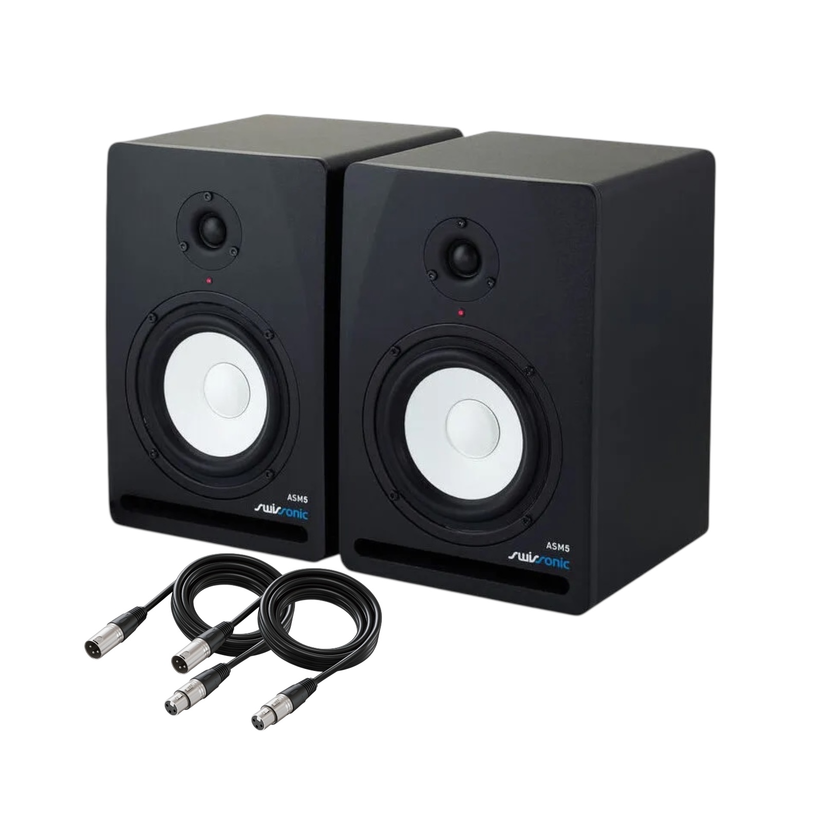 2x speakers swissonic asm5 active 2-waypair studio monitors speaker xlr  party home dj xdj rr rx rx2