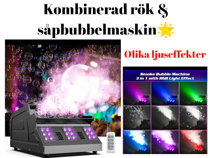 Kombi rök/bubbelmaskin för festen!